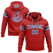 Загрузить изображение в средство просмотра галереи, Custom Stitched Red Light Blue-Steel Gray Football Pullover Sweatshirt Hoodie