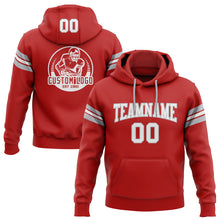 Загрузить изображение в средство просмотра галереи, Custom Stitched Red White-Gray Football Pullover Sweatshirt Hoodie