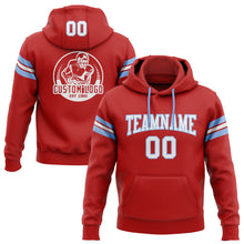 Загрузить изображение в средство просмотра галереи, Custom Stitched Red White-Light Blue Football Pullover Sweatshirt Hoodie
