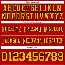 Загрузить изображение в средство просмотра галереи, Custom Stitched Red Gold-Black Football Pullover Sweatshirt Hoodie