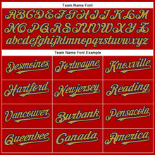 Загрузить изображение в средство просмотра галереи, Custom Red Navy-Old Gold Authentic Baseball Jersey