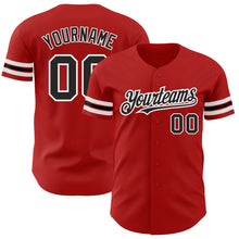 Загрузить изображение в средство просмотра галереи, Custom Red Black-White Authentic Baseball Jersey