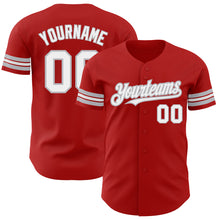 Загрузить изображение в средство просмотра галереи, Custom Red White-Gray Authentic Baseball Jersey