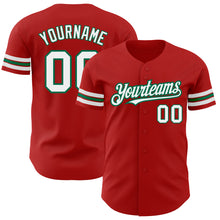 Charger l'image dans la galerie, Custom Red White-Kelly Green Authentic Baseball Jersey