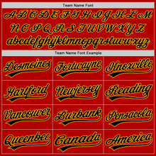 Charger l'image dans la galerie, Custom Red Black-Gold Authentic Throwback Baseball Jersey