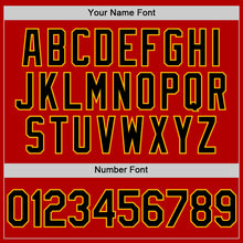 Charger l'image dans la galerie, Custom Red Black-Gold Authentic Throwback Baseball Jersey