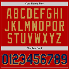 Charger l'image dans la galerie, Custom Red Navy-Old Gold Authentic Throwback Baseball Jersey