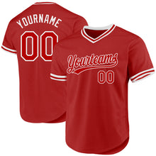 Charger l'image dans la galerie, Custom Red White Authentic Throwback Baseball Jersey