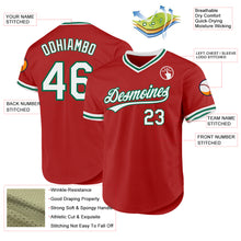 Charger l'image dans la galerie, Custom Red White-Kelly Green Authentic Throwback Baseball Jersey