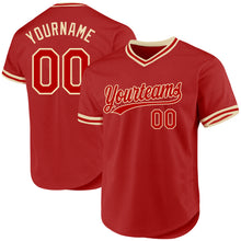 Charger l'image dans la galerie, Custom Red Cream Authentic Throwback Baseball Jersey