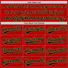 Charger l'image dans la galerie, Custom Red Black-Old Gold Authentic Throwback Baseball Jersey