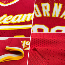 Charger l'image dans la galerie, Custom Red White-Old Gold Authentic Throwback Baseball Jersey