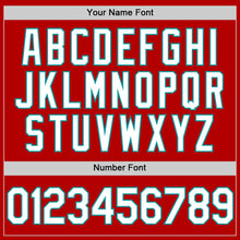 Laden Sie das Bild in den Galerie-Viewer, Custom Red White-Teal Authentic Throwback Baseball Jersey