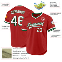 Charger l'image dans la galerie, Custom Red White-Green Authentic Throwback Baseball Jersey