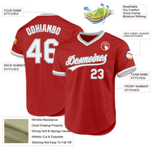 Charger l'image dans la galerie, Custom Red White-Gray Authentic Throwback Baseball Jersey