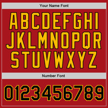 Загрузить изображение в средство просмотра галереи, Custom Red Black-Gold Authentic Throwback Basketball Jersey