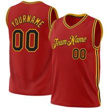 Загрузить изображение в средство просмотра галереи, Custom Red Black-Gold Authentic Throwback Basketball Jersey