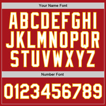 Загрузить изображение в средство просмотра галереи, Custom Red White-Gold Authentic Throwback Basketball Jersey