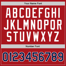 Загрузить изображение в средство просмотра галереи, Custom Red Navy-White Authentic Throwback Basketball Jersey