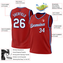 Laden Sie das Bild in den Galerie-Viewer, Custom Red White-Royal Authentic Throwback Basketball Jersey