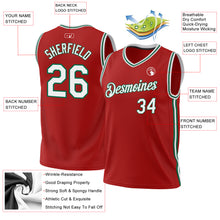 Charger l'image dans la galerie, Custom Red White-Kelly Green Authentic Throwback Basketball Jersey