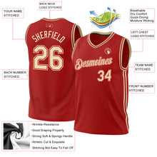 Charger l'image dans la galerie, Custom Red Cream Authentic Throwback Basketball Jersey
