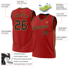 Charger l'image dans la galerie, Custom Red Black-Old Gold Authentic Throwback Basketball Jersey