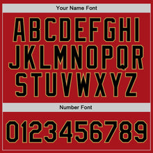 Charger l'image dans la galerie, Custom Red Black-Old Gold Authentic Throwback Basketball Jersey