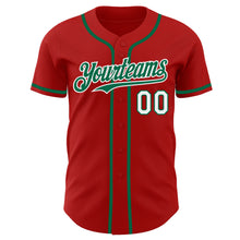 Charger l'image dans la galerie, Custom Red White-Kelly Green Authentic Baseball Jersey