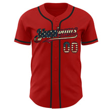 Charger l'image dans la galerie, Custom Red Vintage USA Flag-Black Authentic Baseball Jersey