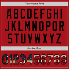 Charger l'image dans la galerie, Custom Red Vintage USA Flag-Black Authentic Baseball Jersey