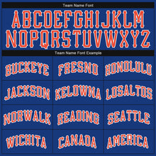 Load image into Gallery viewer, Custom Royal Orange-White Authentic Throwback Basketball Jersey