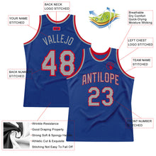 Load image into Gallery viewer, Custom Royal Gray-Red Authentic Throwback Basketball Jersey