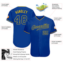 Load image into Gallery viewer, Custom Royal Royal-Gold Authentic Baseball Jersey
