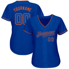 Laden Sie das Bild in den Galerie-Viewer, Custom Royal Royal-Orange Authentic Baseball Jersey