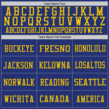 Laden Sie das Bild in den Galerie-Viewer, Custom Royal Gold-White Mesh Authentic Throwback Football Jersey