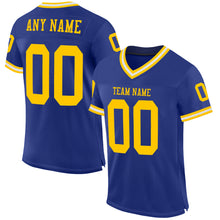 Laden Sie das Bild in den Galerie-Viewer, Custom Royal Gold-White Mesh Authentic Throwback Football Jersey