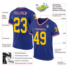 Laden Sie das Bild in den Galerie-Viewer, Custom Royal Gold-Maroon Mesh Authentic Throwback Football Jersey