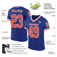 Laden Sie das Bild in den Galerie-Viewer, Custom Royal Orange-White Mesh Authentic Throwback Football Jersey