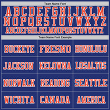 Laden Sie das Bild in den Galerie-Viewer, Custom Royal Orange-White Mesh Authentic Throwback Football Jersey