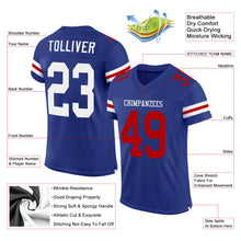 Загрузить изображение в средство просмотра галереи, Custom Royal White-Red Mesh Authentic Football Jersey