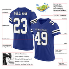 Charger l'image dans la galerie, Custom Royal White-Black Mesh Authentic Football Jersey