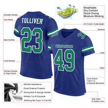 Load image into Gallery viewer, Custom Royal Kelly Green-White Mesh Authentic Football Jersey