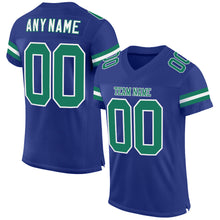 Load image into Gallery viewer, Custom Royal Kelly Green-White Mesh Authentic Football Jersey