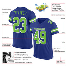 Загрузить изображение в средство просмотра галереи, Custom Royal Neon Green-White Mesh Authentic Football Jersey