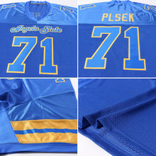 Загрузить изображение в средство просмотра галереи, Custom Royal Royal-Gold Mesh Authentic Football Jersey