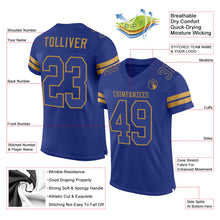 Charger l'image dans la galerie, Custom Royal Royal-Old Gold Mesh Authentic Football Jersey