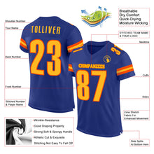 Charger l'image dans la galerie, Custom Royal Gold-Orange Mesh Authentic Football Jersey