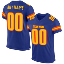 Load image into Gallery viewer, Custom Royal Gold-Orange Mesh Authentic Football Jersey
