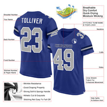 Laden Sie das Bild in den Galerie-Viewer, Custom Royal Gray-White Mesh Authentic Football Jersey